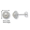 Synthetic Pearl Stud Earrings Set with Crystals.  Hypoallergenic Sterling Silver Earring for women by Aeon