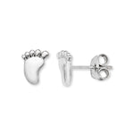 Kids Foot Stud Earrings. Hypoallergenic Sterling Silver Earrings for kids