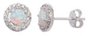 Synthetic Opal White Cubic Zirconia Round Earrings - Hypoallergenic Sterling Silver Earrings for Women