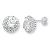 Sterling Silver Cubic Zirconia Stud Earrings.  Hypoallergenic Silver Stud Earrings For Women.