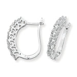 Sterling Silver Cubic Zirconia Hoop Earrings With Heart Design.  Hypoallergenic Ladies Jewellery by Aeon