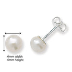 Sterling Silver Classic Freshwater Pearl Earring. Hypoallergenic Sterling Silver Earrings for women by Aeon