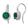 Emerald Round Drop Earrings - Hypoallergenic Silver Jewellery for women by Aeon