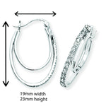 Sterling Silver Double Solid Sleeper Hoop Earrings - Hypoallergenic Jewellery for Ladies by Aeon