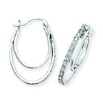 Sterling Silver Double Solid Sleeper Hoop Earrings - Hypoallergenic Jewellery for Ladies by Aeon