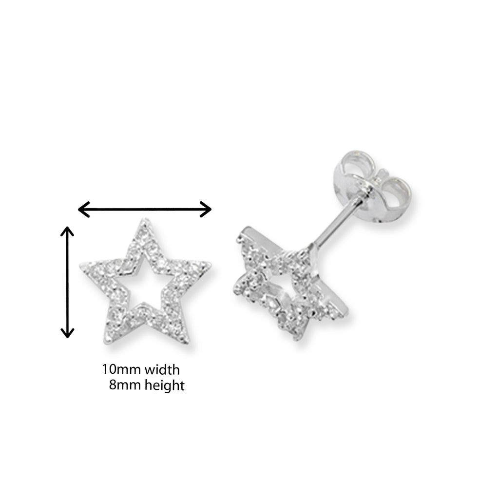 Sterling Silver Star Earrings.  Hypoallergenic Sterling Silver Earrings for women