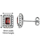 Ruby Cubic Zirconia Earring - Hypoallergenic Sterling Silver Earrings for Women