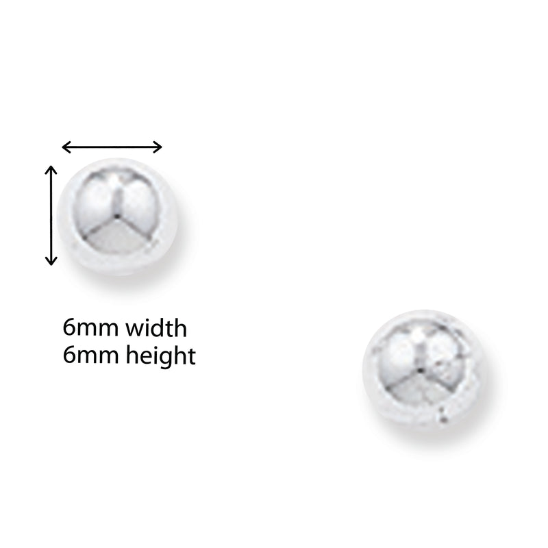 Sterling Silver Ball Stud Earring. Hypoallergenic Sterling Silver Earrings for women by Aeon