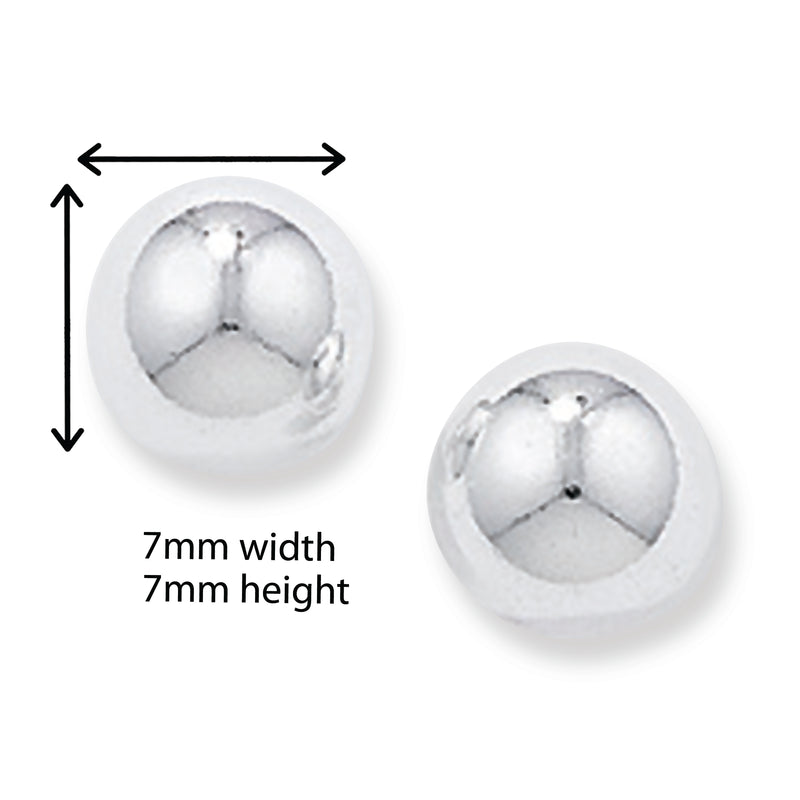 Sterling Silver Classic Ball Stud Earring. Hypoallergenic Sterling Silver Earrings for women by Aeon