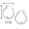 Sterling Silver Hoop Set with Hinged Closure - Hypoallergenic Jewellery for Ladies