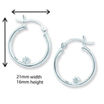 Sterling Silver Hoop Set with Hinged Closure - Hypoallergenic Jewellery for Ladies