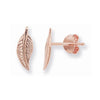 Sterling Silver Rose Gold Plated Leaf Earring