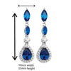 Sapphire and White Marquise Pear Cz Drop Earrings - Hypoallergenic Silver Jewellery for women by Aeon
