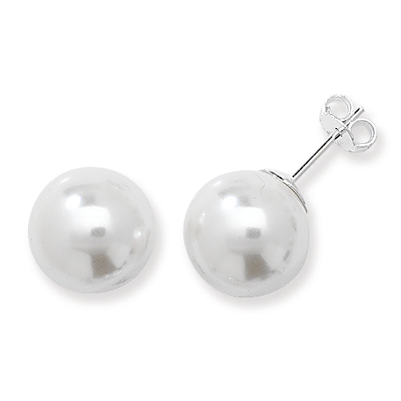 Sterling Silver Classic Synthetic Pearl Earring. Hypoallergenic Sterling Silver Earrings for women by Aeon