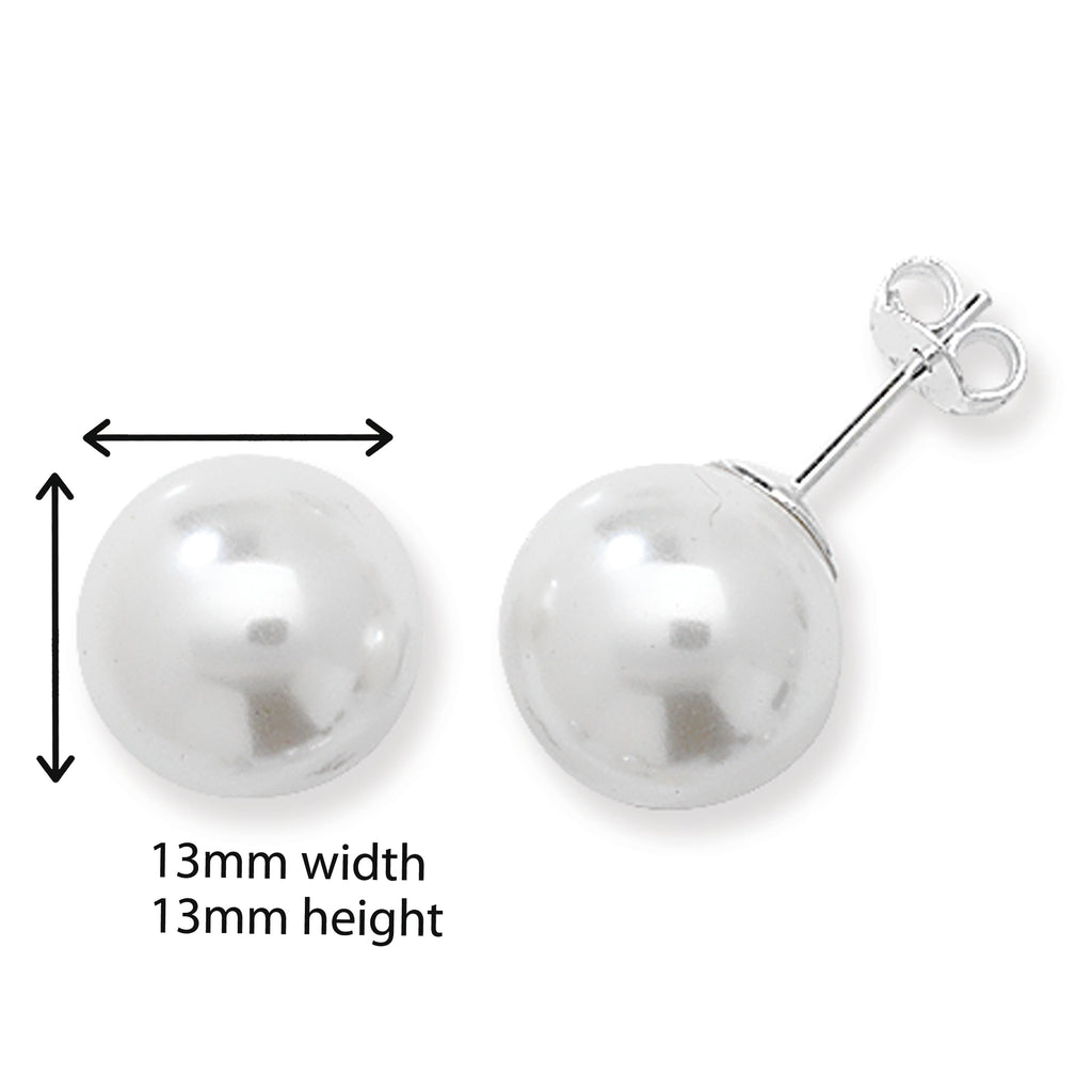 Sterling Silver Classic Synthetic Pearl Earring. Hypoallergenic Sterling Silver Earrings for women by Aeon