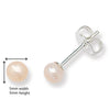 Pink Freshwater Pearl Stud Earrings. Hypoallergenic Sterling Silver Earrings for women by Aeon
