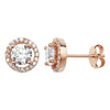 Rose Gold Plated Earring with White Cubic Zirconia  - Hypoallergenic Sterling Silver Jewellery for Women