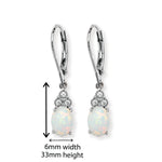 Sterling Silver Opal Drop Earring. Hypoallergenic Silver Jewellery for women by Aeon