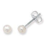 Sterling Silver Freshwater Pearl Stud Earrings. Hypoallergenic Sterling Silver Earrings for women by Aeon