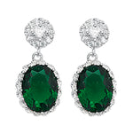 Emerald Round Drop - Hypoallergenic Silver Jewellery for women by Aeon