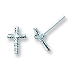 Cross Stud Earrings. Hypoallergenic Silver Cross Stud Earrings for Women