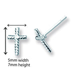 Cross Stud Earrings. Hypoallergenic Silver Cross Stud Earrings for Women