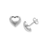 Sterling Silver Heart Earrings Studs. Hypoallergenic Sterling Silver Earrings for women