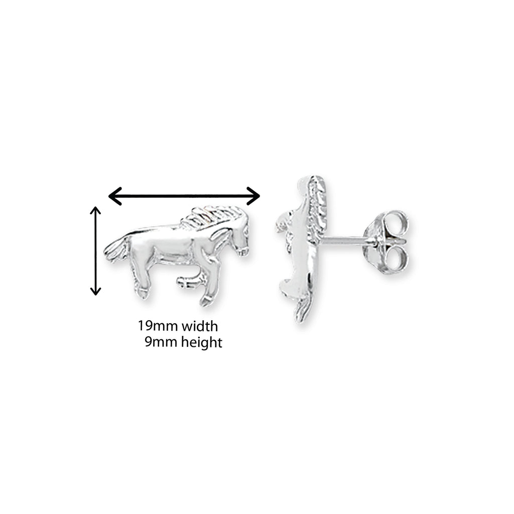 Sterling Silver Horse Stud Earrings by Aeon