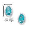 Oval Blue Cubic Zirconia Earrings. Hypoallergenic Sterling Silver Earrings for women by Aeon