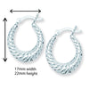 Sterling Silver Creole Sleeper Hoop Earrings - Hypoallergenic Jewellery for Ladies by Aeon