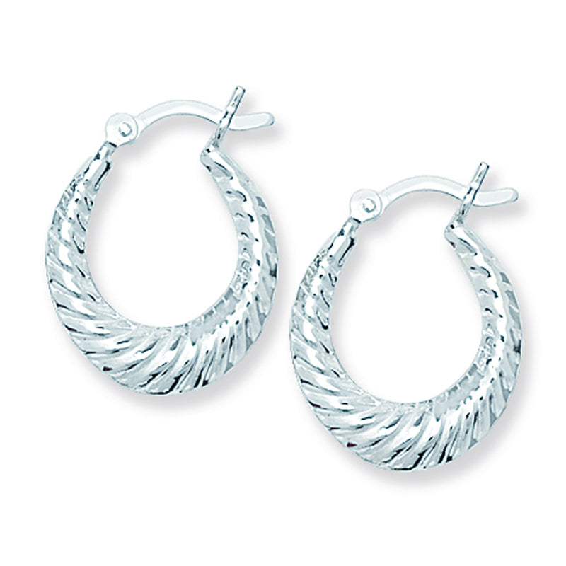 Sterling Silver Creole Sleeper Hoop Earrings - Hypoallergenic Jewellery for Ladies by Aeon