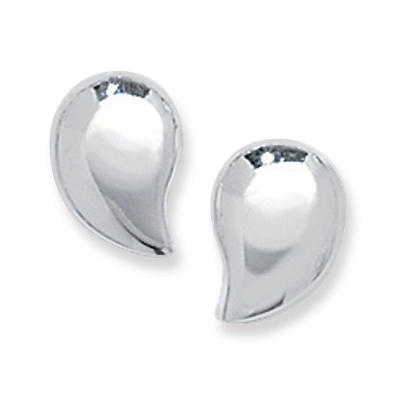 Sterling Silver Plain Tear Stud Earrings For Women.  Hypoallergenic Sterling Silver Earrings for women by Aeon