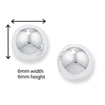 Sterling Silver Ball Stud Earrings. Hypoallergenic Sterling Silver Earrings for women by Aeon