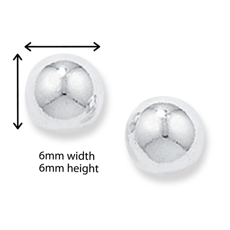 Sterling Silver Ball Stud Earrings. Hypoallergenic Sterling Silver Earrings for women by Aeon