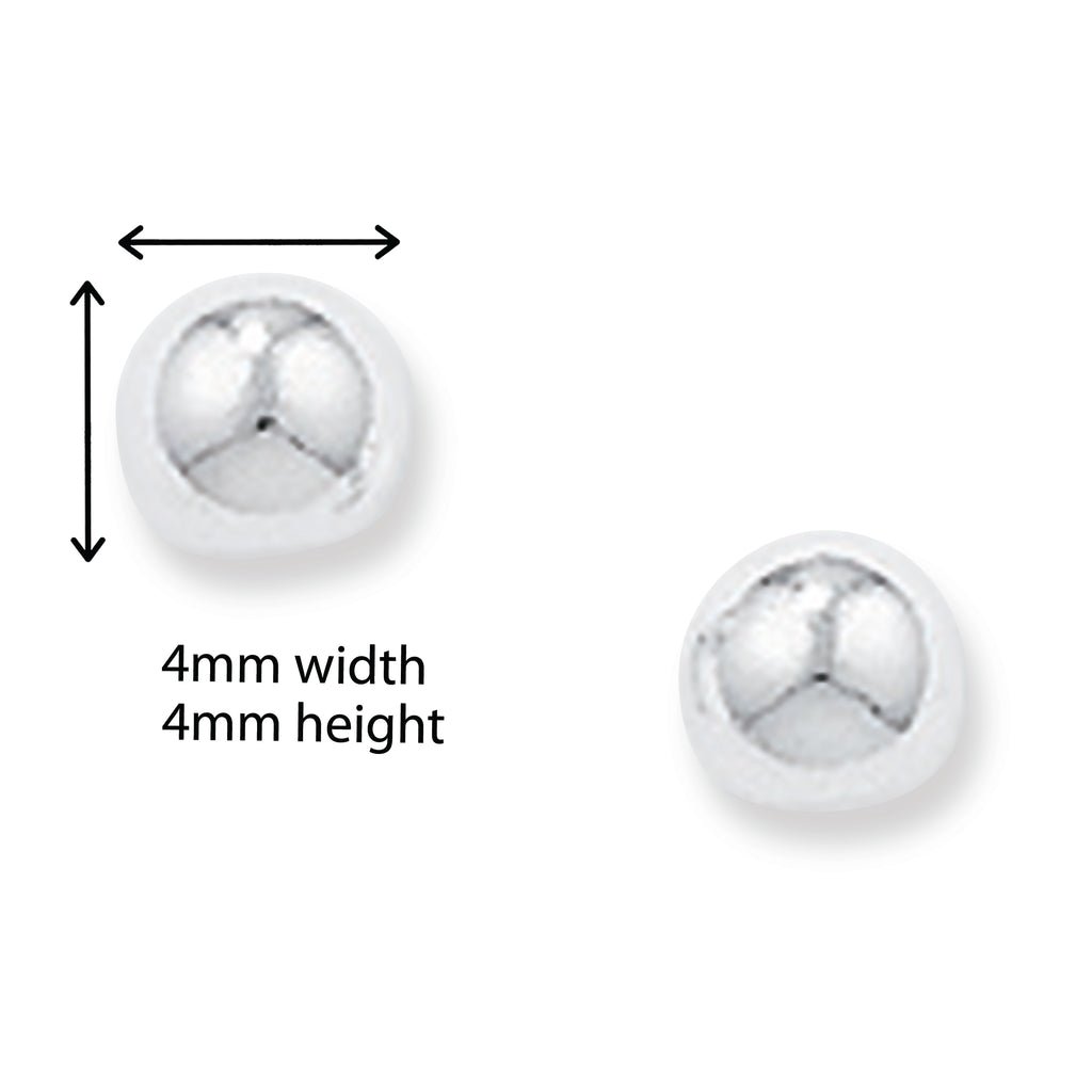 Sterling Silver Ball Stud Earrings. Hypoallergenic Sterling Silver Earrings for women by Aeon