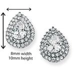 Sterling Silver Tear Drop Cubic Zirconia Earrings.  Hypoallergenic Sterling Silver Earrings for women