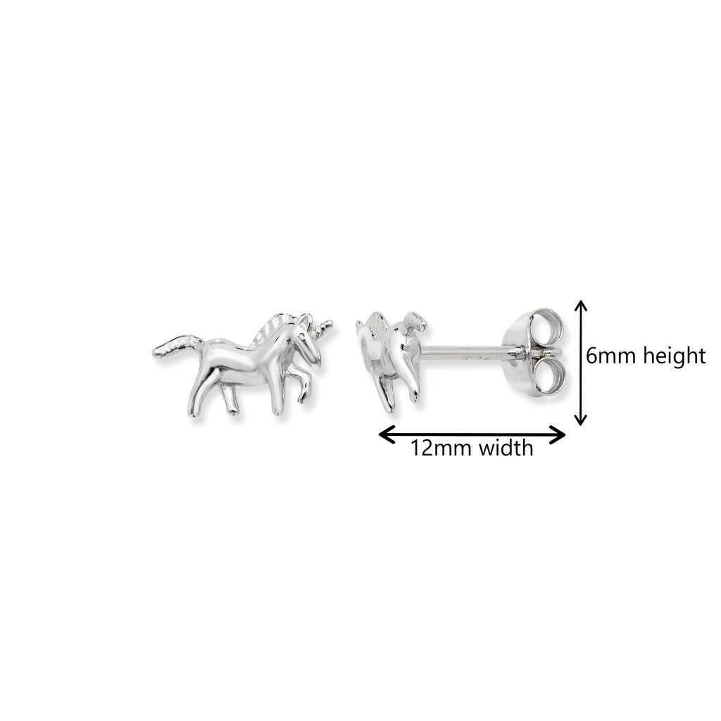 Sterling Silver Unicorn Earrings by Aeon  Suitable for kids.