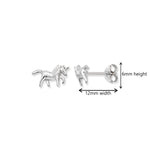 Sterling Silver Unicorn Earrings by Aeon  Suitable for kids.