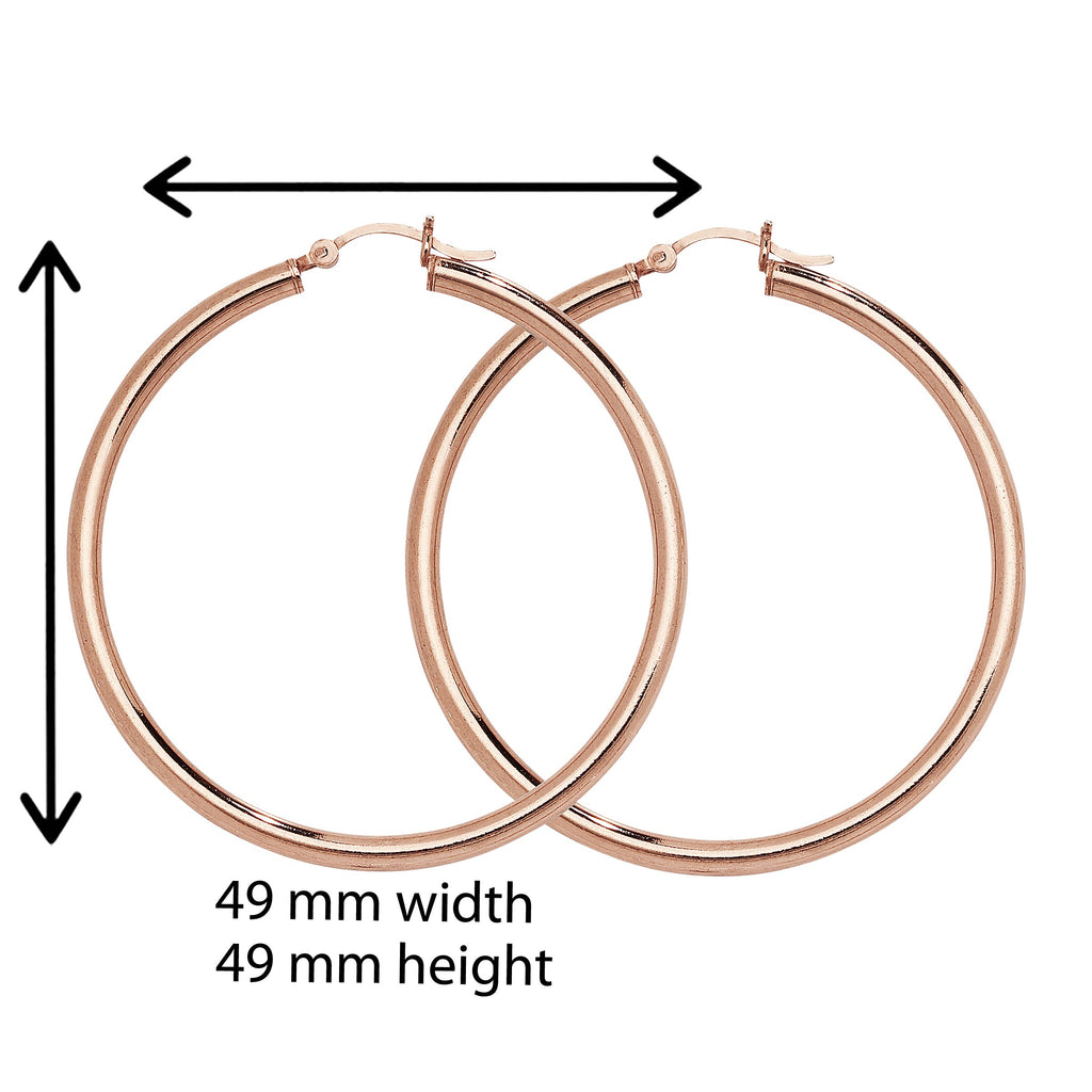 Sterling Silver Rose Gold Plated Hoop Earring - Hypoallergenic Jewellery for Ladies by Aeon