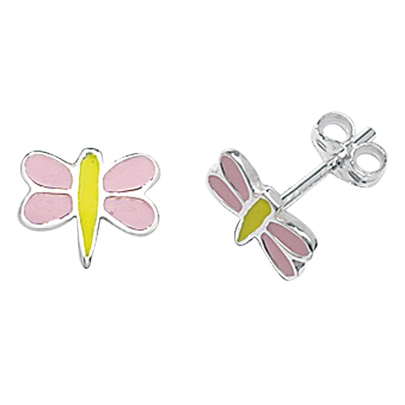 Sterling Silver Dragonfly Stud Earrings - Hypoallergenic Earrings for Kids - 9mm * 10mm