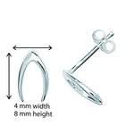 Sterling Silver Wishbone Love Luck Earring  - Hypoallergenic Silver Jewellery for women by Aeon - 8mm * 4mm