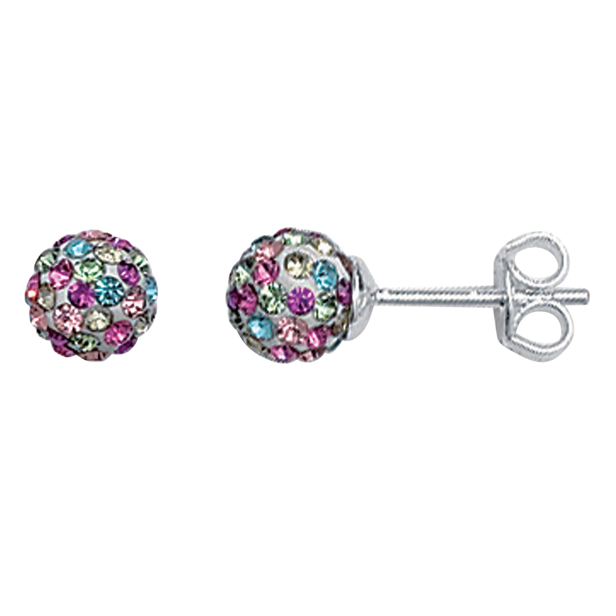 9ct, Crystal Ball Hook Earrings in White | Pascoes