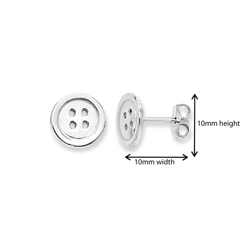 Sterling Silver 925 Button Earrings. Hypoallergenic Sterling Silver Earrings for kids