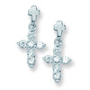 Sterling Silver Cross Drop Earrings. Hypoallergenic Silver Jewellery for women by Aeon