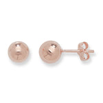 Sterling Silver Ball Stud Earrings with Rose Gold Plating. Hypoallergenic Sterling Silver Earrings for women by Aeon