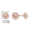 Sterling Silver Ball Stud Earrings with Rose Gold Plating. Hypoallergenic Sterling Silver Earrings for women by Aeon