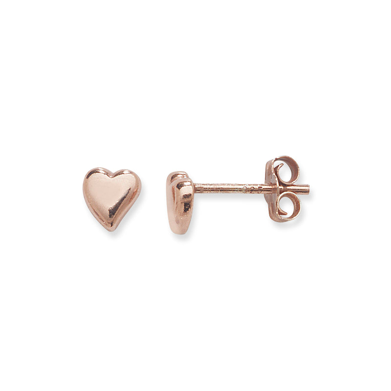 Sterling Silver with Rose Gold Heart Earrings Studs. Hypoallergenic Sterling Silver Earrings for kids