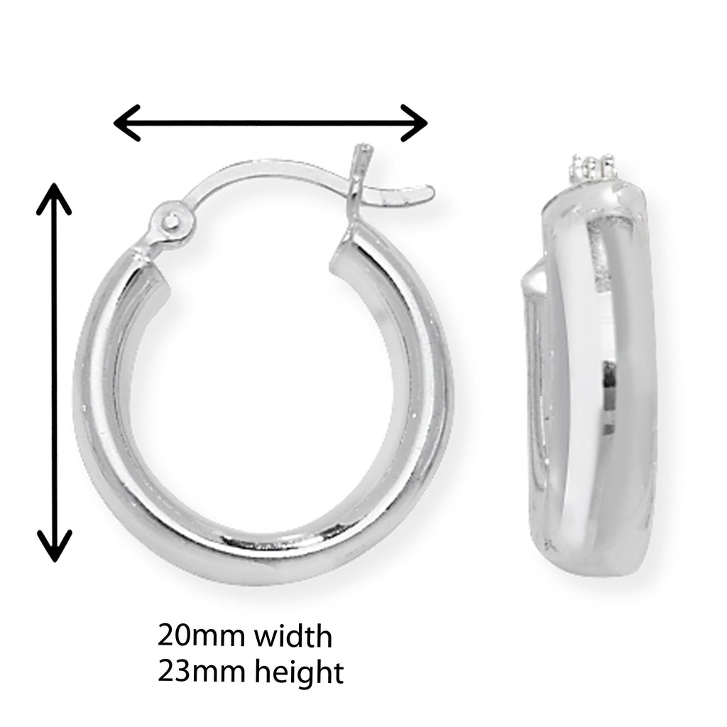 Sterling Silver Round Sleeper Hoop Creole Earrings - Hypoallergenic Jewellery for Ladies by Aeon