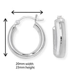 Sterling Silver Round Sleeper Hoop Creole Earrings - Hypoallergenic Jewellery for Ladies by Aeon