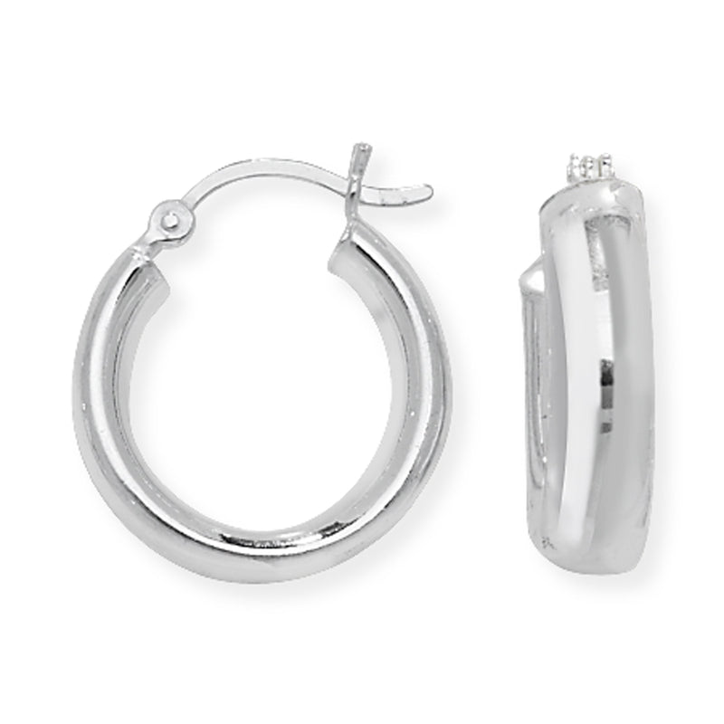 Sterling Silver Round Sleeper Hoop Creole Earrings - Hypoallergenic Jewellery for Ladies by Aeon